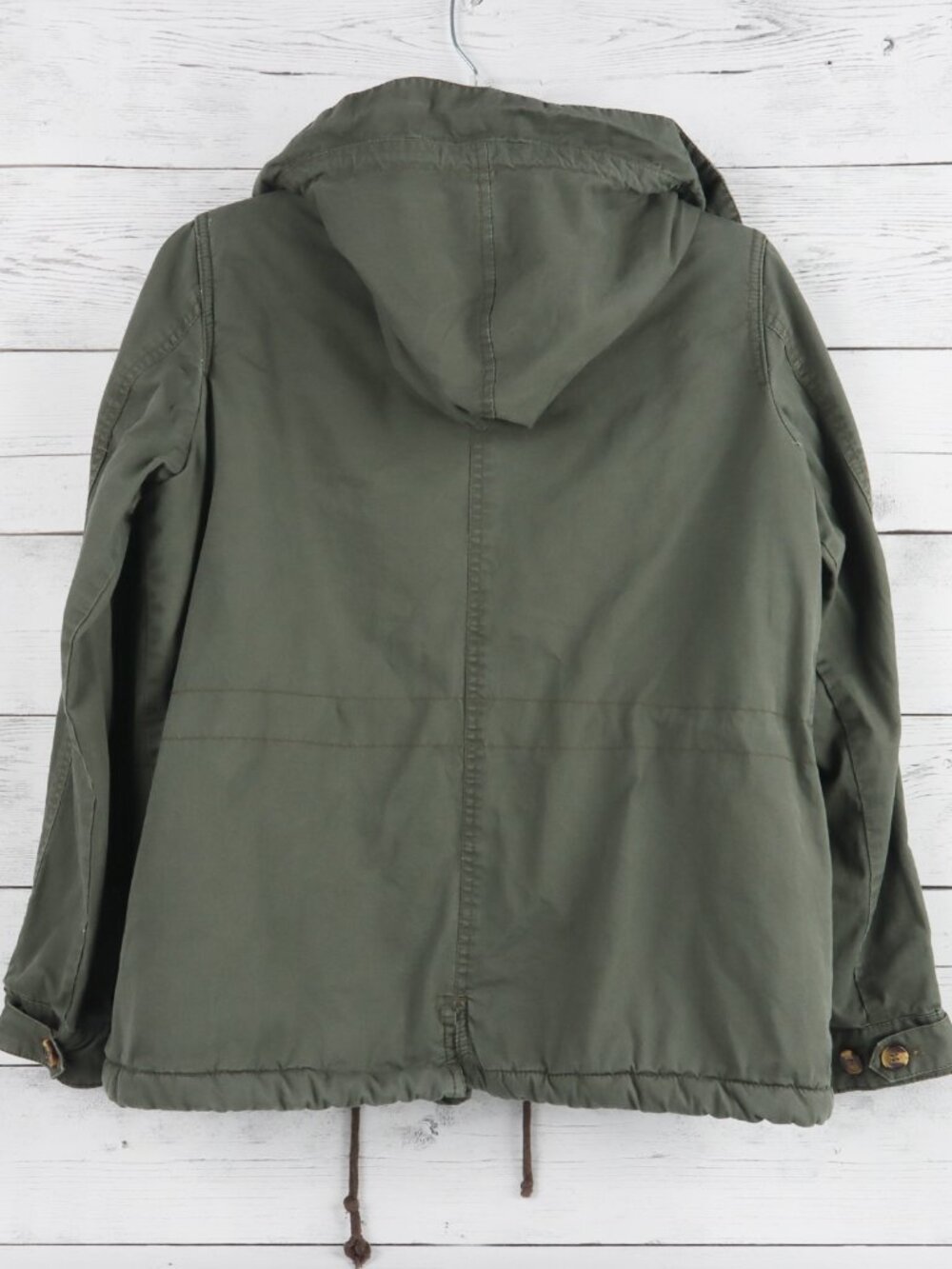 Love Tree Women's Hooded Utility Olive Green Jacket Size Medium - Picture 3 of 9
